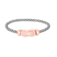 [Camiery]CHANCE LARGE 8 FIGURE BUCKLE HALF DIAMOND BRACELET ROSE GOLD