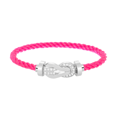 [Camiery]CHANCE LARGE 8 FIGURE BUCKLE HALF DIAMOND BRACELET SILVER