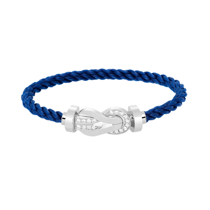 [Camiery]CHANCE LARGE 8 FIGURE BUCKLE HALF DIAMOND BRACELET SILVER