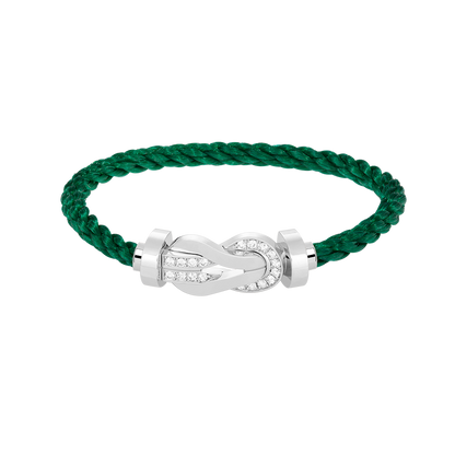 [Camiery]CHANCE LARGE 8 FIGURE BUCKLE HALF DIAMOND BRACELET SILVER