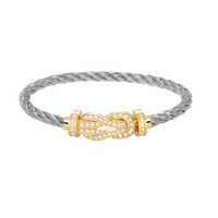 [Camiery]CHANCE LARGE 8 FIGURE BUCKLE FULLDIAMOND BRACELET GOLD
