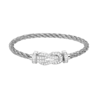 [Camiery]CHANCE LARGE 8 FIGURE BUCKLE FULL DIAMOND BRACELET SILVER