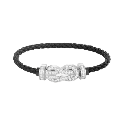 [Camiery]CHANCE LARGE 8 FIGURE BUCKLE FULL DIAMOND BRACELET SILVER