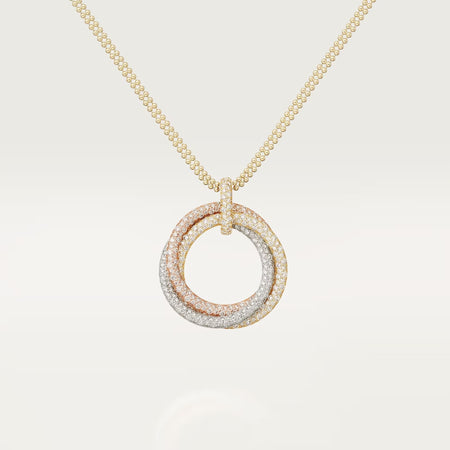 [Camiery] TRINITY LARGE FULL DIAMOND  NECKLACE