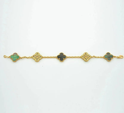 [Camiery] CLOVER 5 MOTIF GRAY MOP BRACELET COLLECTION