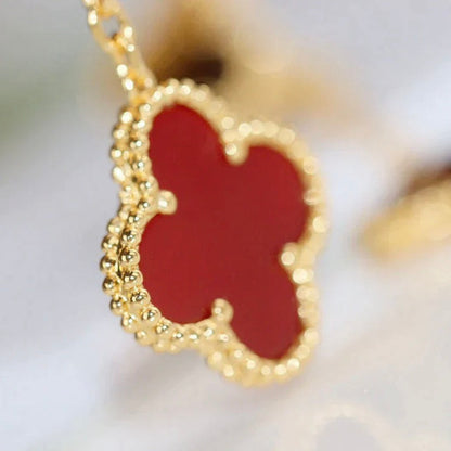 [Camiery]CLOVER  2 MOTIF  TIGER EYE CARNELIAN EARRINGS