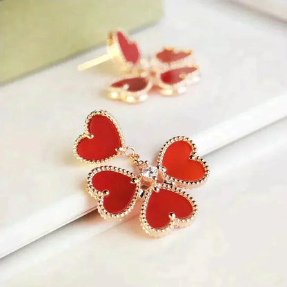 [Camiery]SWEET CLOVER CARNELIAN EARRINGS