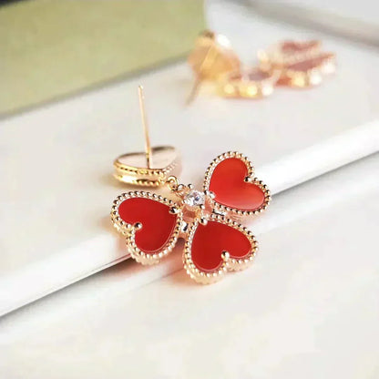 [Camiery]SWEET CLOVER CARNELIAN EARRINGS