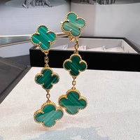 [Camiery]CLOVER MALACHITE 3 MOTIFS GOLD