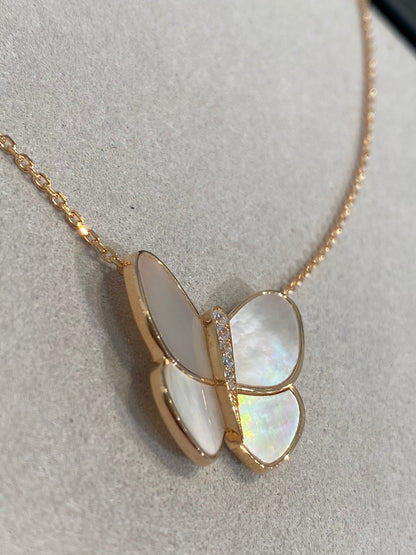 [Camiery]BUTTERFLY GOLD MOP DIAMOND NECKLACE