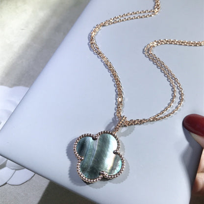 [Camiery]CLOVER 25MM GOLD DARK MOP BIG CLOVER NECKLACE