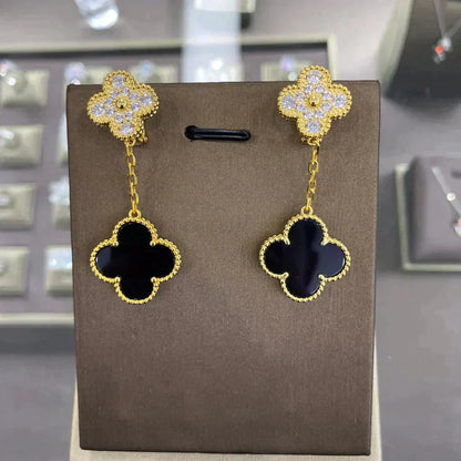 [Camiery]CLOVER  2 MOTIFS  DIAMOND  EARRINGS (MULTIPLE CHOICESç´
