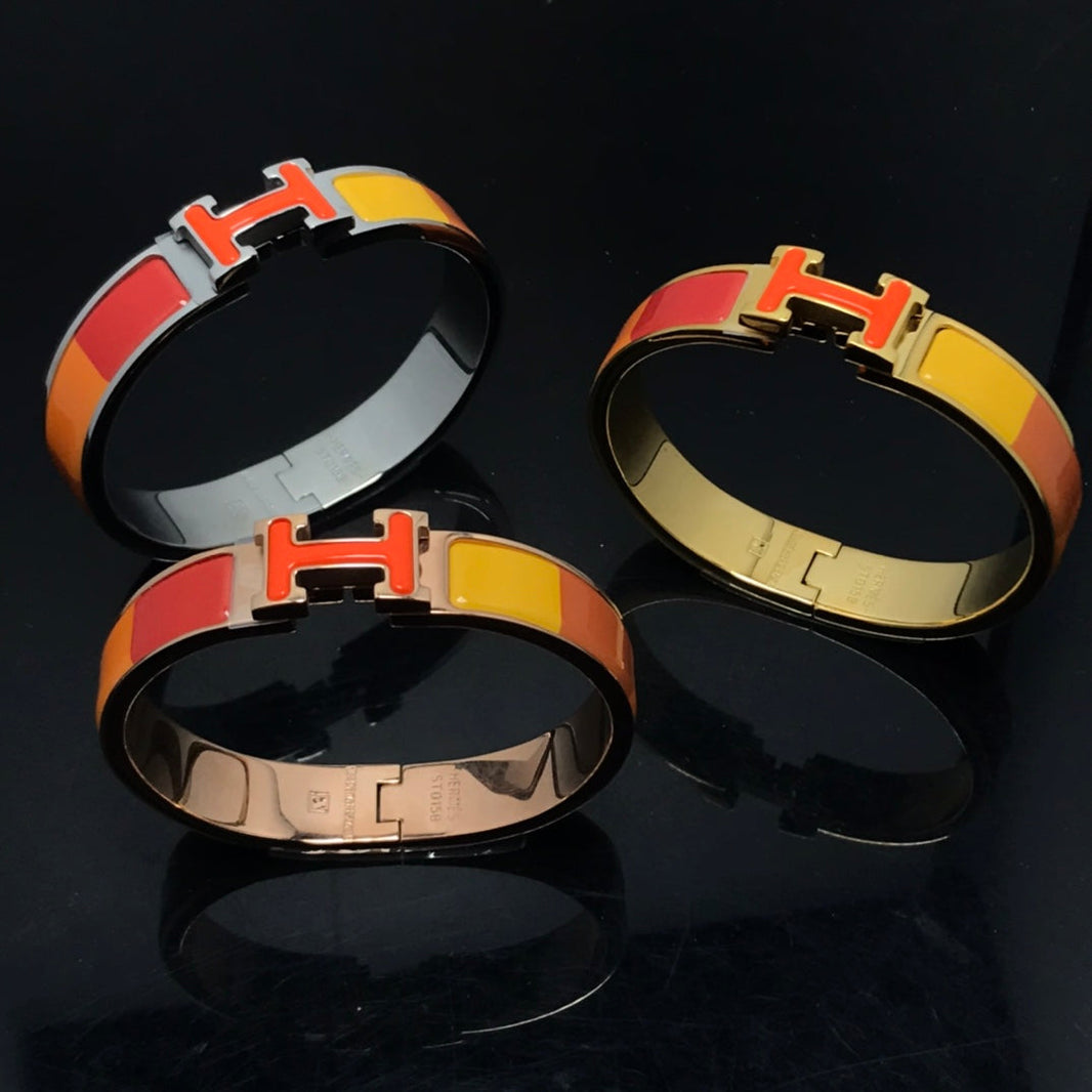 [Camiery]H BRACELET ORANGE RAINBOW CERAMIC