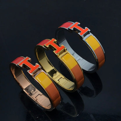 [Camiery]H BRACELET ORANGE RAINBOW CERAMIC