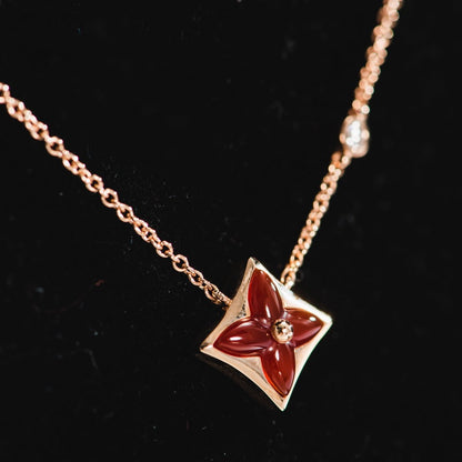 [Camiery]STAR NECKLACE PINK GOLD 1 DIAMOND