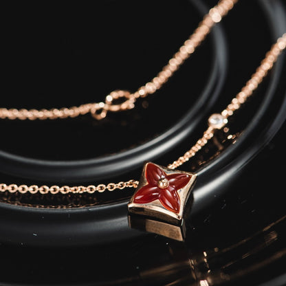 [Camiery]STAR NECKLACE PINK GOLD 1 DIAMOND