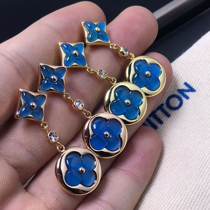[Camiery]STAR AND SUN AGATE DIAMOND EARRINGS