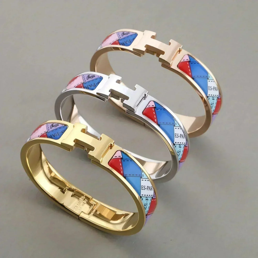 [Camiery]H BRACELET DOTTED BORDER 12MM