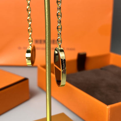 [Camiery]CHAINE VERSO BLACK CERAMIC EARRINGS