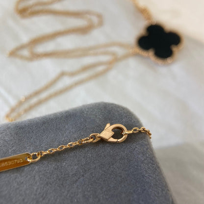 [Camiery]CLOVER 25MM NECKLACE GOLD ONYX