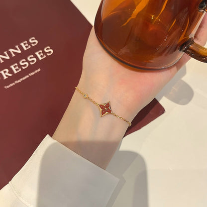 [Camiery]COLOR STAR CARNELIAN PINK GOLD DIAMOND BRACELET