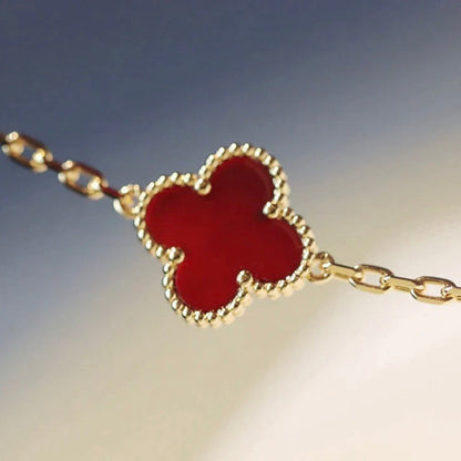[Camiery]CLOVER 20 MOTIFS CARNELIAN NECKLACE