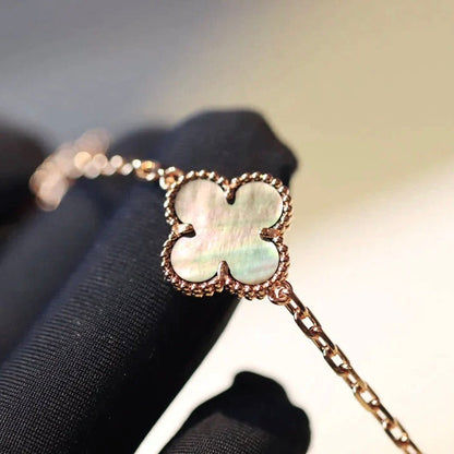 [Camiery]CLOVER 20 MOTIFS DARK MOP DIAMOND  NECKLACE