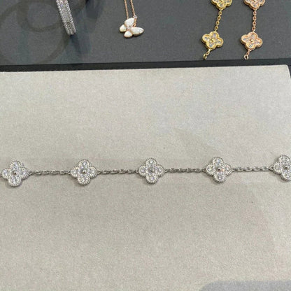 [Camiery] CLOVER 5 MOTIF FULL DIAMOND BRACELET COLLECTION