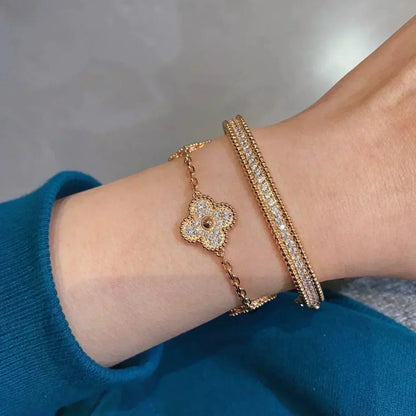 [Camiery] CLOVER 5 MOTIF FULL DIAMOND BRACELET COLLECTION