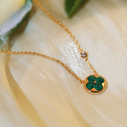 [Camiery]SUN PEDANT PINK GOLD 1 DIAMOND NECKLACE