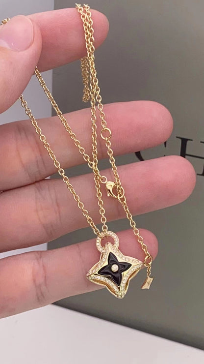 [Camiery]STAR PEDANT PINK GOLD DIAMOND NECKLACE