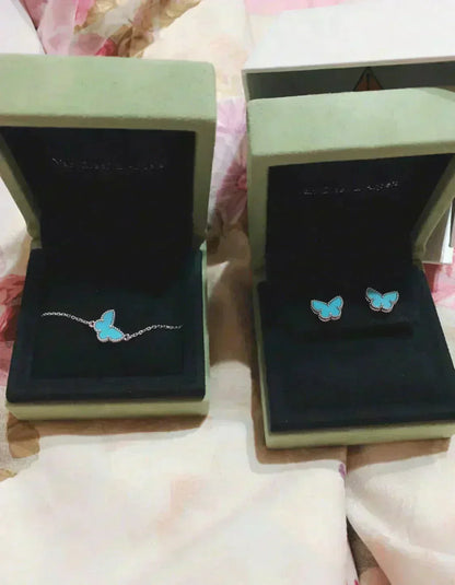 [Camiery]BUTTERFLY TURQUOISE EARRINGS SILVER