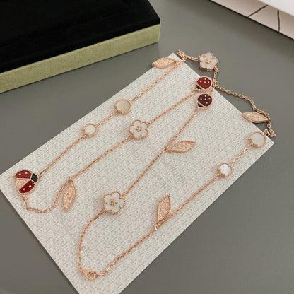 [Camiery]LUCKY SPRING 15 MOTIFS ROSE GOLD NECKLACE
