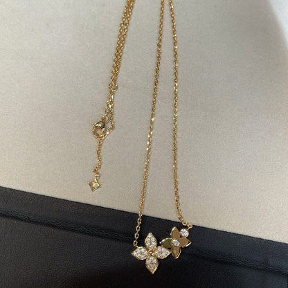 [Camiery]STAR BLOSSOM NECKLACE PINK GOLD DIAMONDS