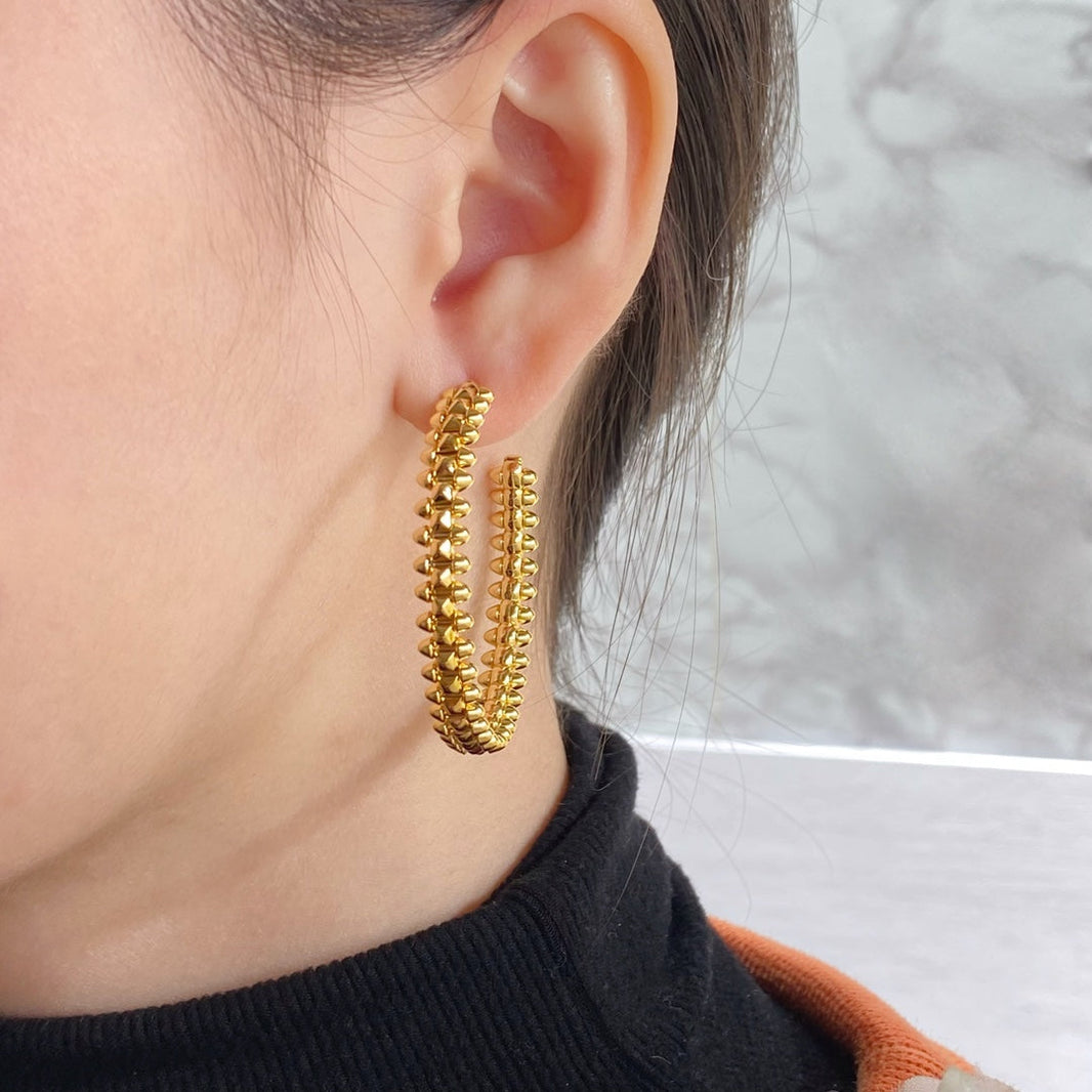 [Camiery] CLASH HOOP LARGE EARRINGS