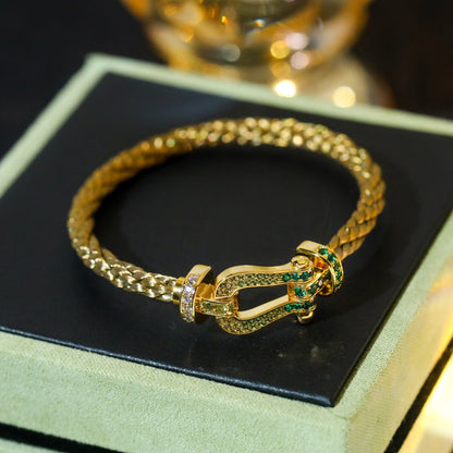 [Camiery]FORCE 10 GOLD GREEN DIAMOND PAVED