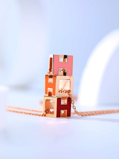 [Camiery]H CAGE PINK GOLD NECKLACE