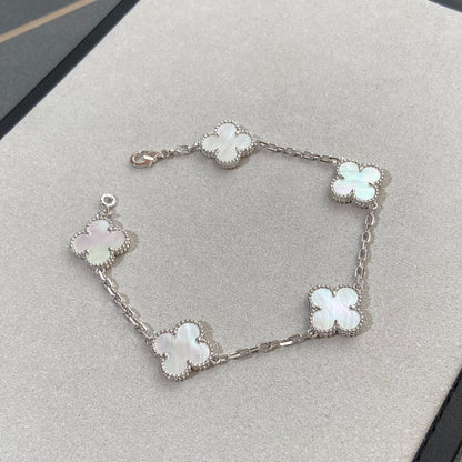 [Camiery]CLOVER WHITE PEARL MOP 5 MOTIF BRACELET COLLECTION