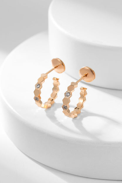 [Camiery]BEE LOVE DIAMOND HOOP EARRINGS