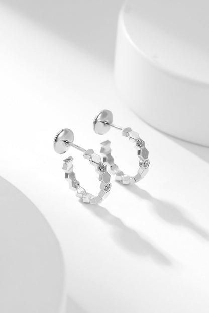 [Camiery]BEE LOVE DIAMOND HOOP EARRINGS