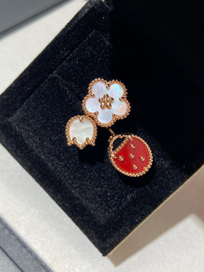 [Camiery]LUCKY 3 MOTIF ROSE GOLD RING