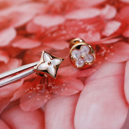 [Camiery]STAR AND SUN PINK GOLD MOP STUD EARRINGS