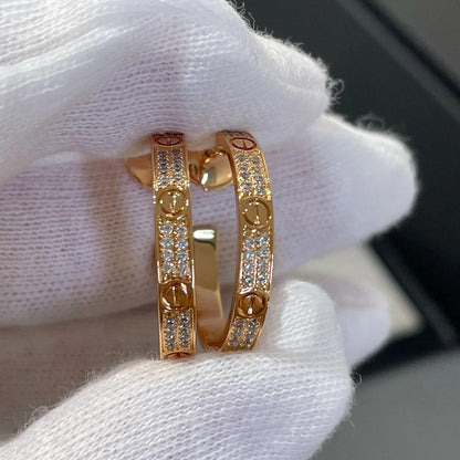 [Camiery] LOVE EARRINGS 3.6MM DIAMOND PAVED