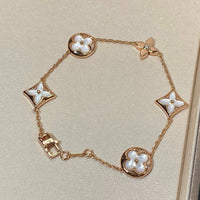 [Camiery]STAR AND SUN 5 MOTIF MOP PINK GOLD BRACELET