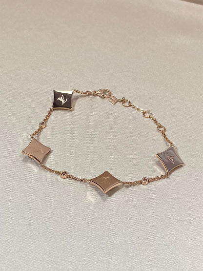 [Camiery]STAR 4 MOTIF MOP DIAMOND PINK GOLD BRACELET