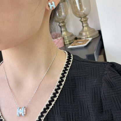 [Camiery]POP H SKY BLUE NECKLACE
