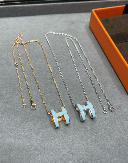 [Camiery]POP H SKY BLUE NECKLACE