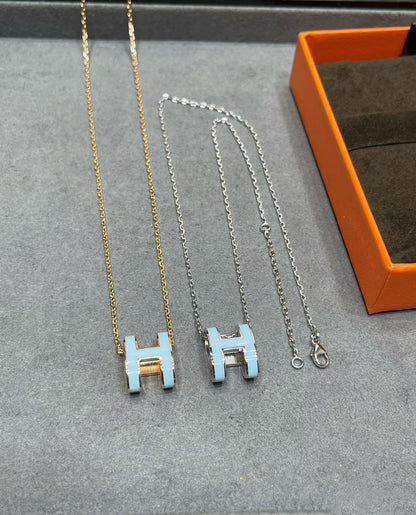 [Camiery]POP H SKY BLUE NECKLACE