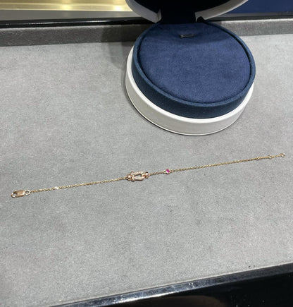 [Camiery]FORCE 10 DIAMOND CHAIN LINK PINK GOLD BRACELET