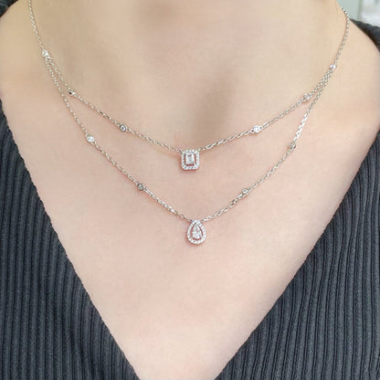 [Camiery]MY TWIN 2 ROW DIAMOND NECKLACE